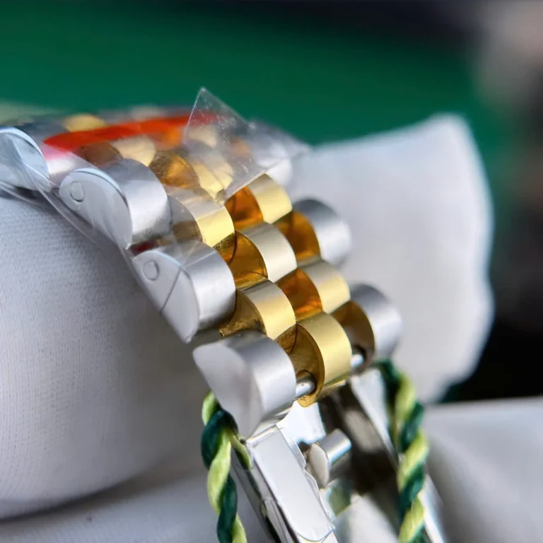 Replica Rolex Datejust Gold Dial Fluted Bezel Two Tone Jubilee Bracelet