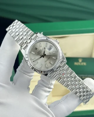 Replice Rolex Oyster Perpetual Silver Dial Jubilee Bracelet
