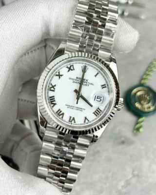 Replica Rolex Datejust White Dial Fluted Bezel Jubilee Bracelet