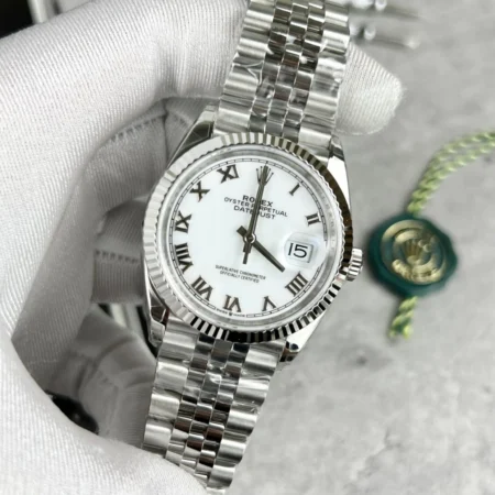 Replica Rolex Datejust White Dial Fluted Bezel Jubilee Bracelet