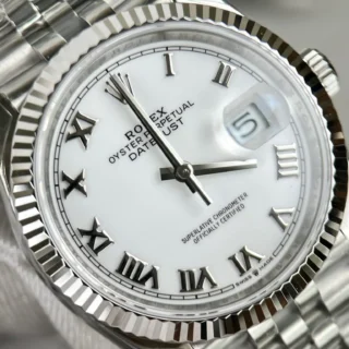 Replica Rolex Datejust White Dial Fluted Bezel Jubilee Bracelet