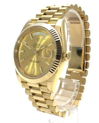 Replica Rolex Day-Date II Champagne Dial 228238 Angle Detail