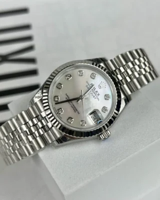Replica Rolex Datejust Pearl White Dial Fluted Bezel Jubilee Bracelet