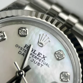 Replica Rolex Datejust Pearl White Dial Fluted Bezel Jubilee Bracelet