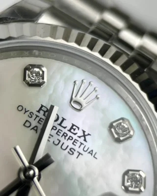 Replica Rolex Datejust Pearl White Dial Fluted Bezel Jubilee Bracelet