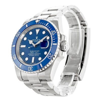 Replica Rolex Submariner Blue Dial 116619LB "Smurf" Perspective View