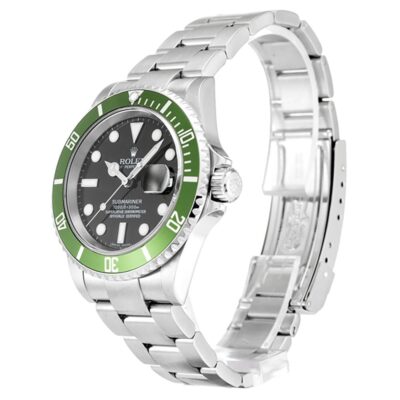 Replica Rolex Submariner Black Dial 16610LV "Kermit" Perspective View