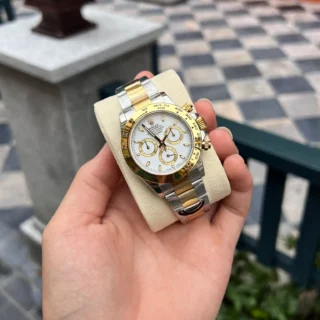 Replica Rolex Daytona White Dial Gold Case Two Tone Oyster Bracelet
