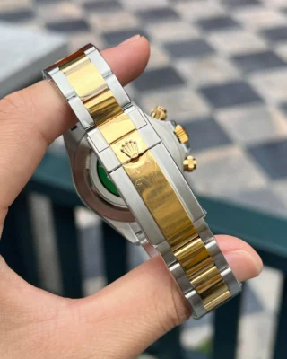 Replica Rolex Daytona White Dial Gold Case Two Tone Oyster Bracelet