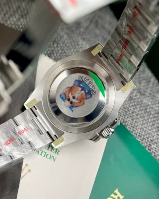 Replica Rolex GMT MAster II Black Dial Black Bezel Oyster Bracelet