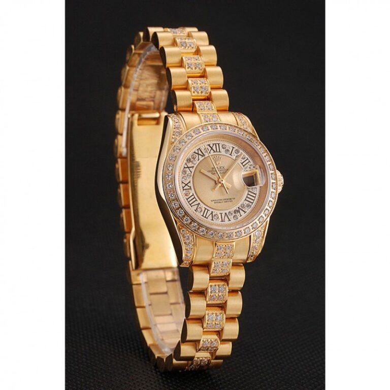 Superclone Rolex Datejust Gold Dial 1453953 Perspective View