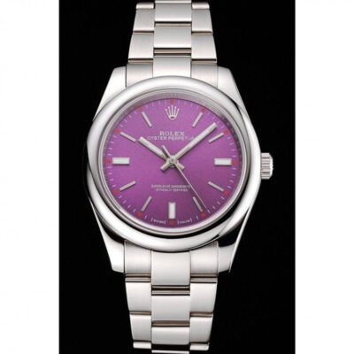 Replica Rolex Oyster Perpetual Date Purple Dial REP016834 Perspective View