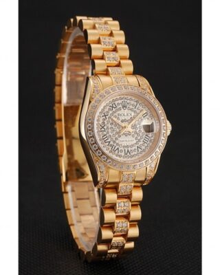 Superclone Rolex Datejust Gold Dial 1453955 Angle Detail