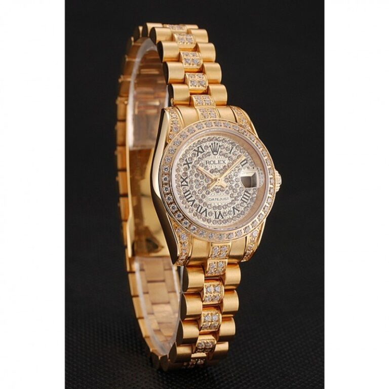 Superclone Rolex Datejust Gold Dial 1453955 Angle Detail