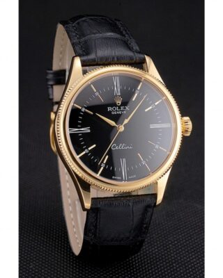 Superclone Rolex Cellini Black Dial REP016814 Angle Detail