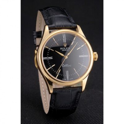 Superclone Rolex Cellini Black Dial REP016814 Angle Detail
