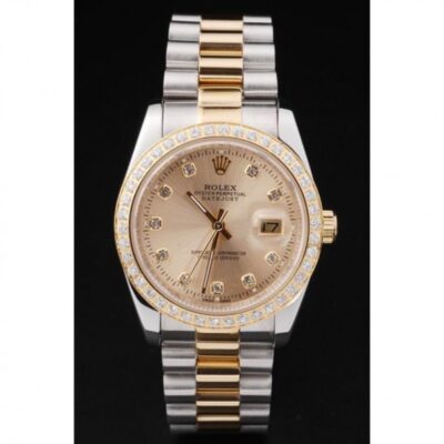 Superclone Rolex Datejust Gold Dial SRL40 Perspective View