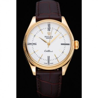 Replica Rolex Cellini White Dial 622833 Perspective View