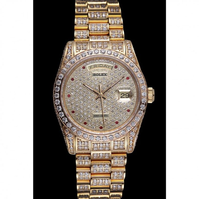 Superclone Rolex Day-Date Diamond Dial 621615 Perspective View