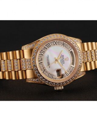 Superclone Rolex Day-Date White Dial 1453958 Close-Up Focus