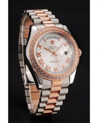Superclone Rolex Day-Date White Dial 1454108 Angle Detail