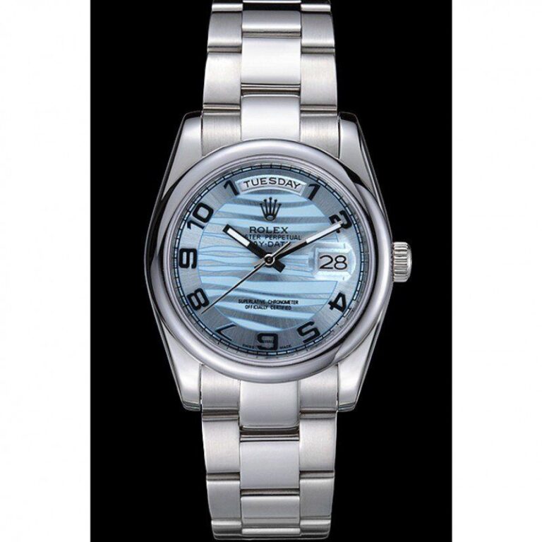 Replica Rolex Day-Date Blue Dial 7470 Perspective View