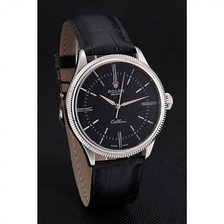 Superclone Rolex Cellini Black Dial 622654 Angle Detail