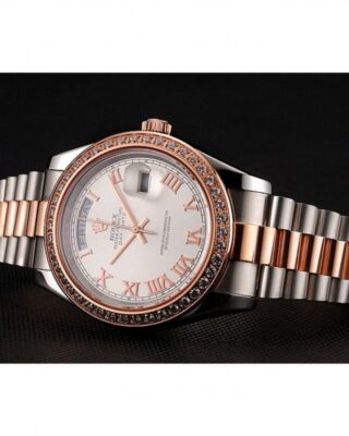 Superclone Rolex Day-Date White Dial 1454108 Close-Up Focus