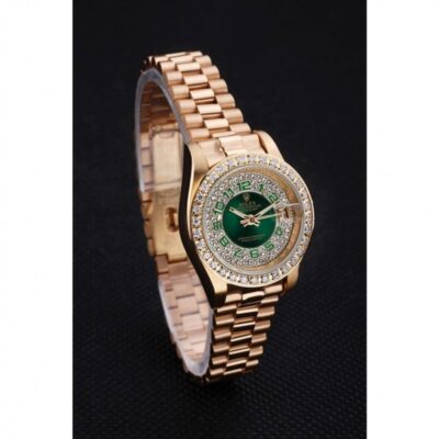 Replica Rolex Datejust Green Dial RL39 Angle Detail