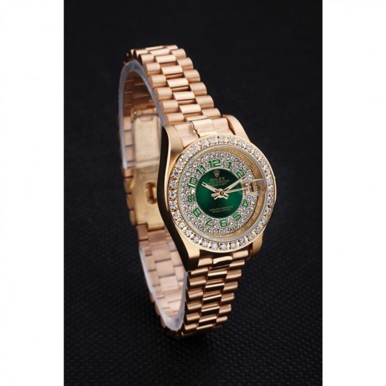 Replica Rolex Datejust Green Dial RL39 Angle Detail