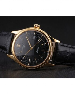 Superclone Rolex Cellini Black Dial REP016807 Close-Up Focus