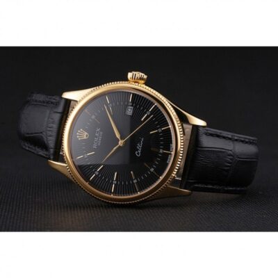 Superclone Rolex Cellini Black Dial REP016807 Close-Up Focus