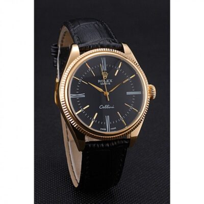 Replica Rolex Cellini Black Dial 622832 Angle Detail