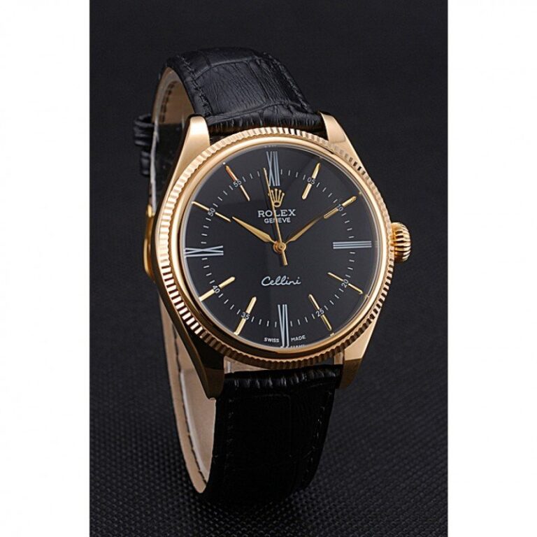 Replica Rolex Cellini Black Dial 622832 Angle Detail