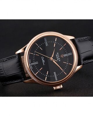 Superclone Rolex Cellini Black Dial 622656 Close-Up Focus