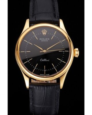 Superclone Rolex Cellini 38mm Black Dial REP016803 2