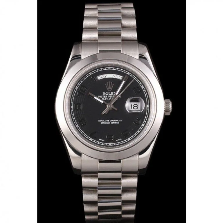 Superclone Rolex Day-Date Black Dial 80294 Perspective View