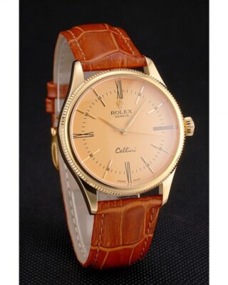 Superclone Rolex Cellini Gold Dial REP016798 Angle Detail