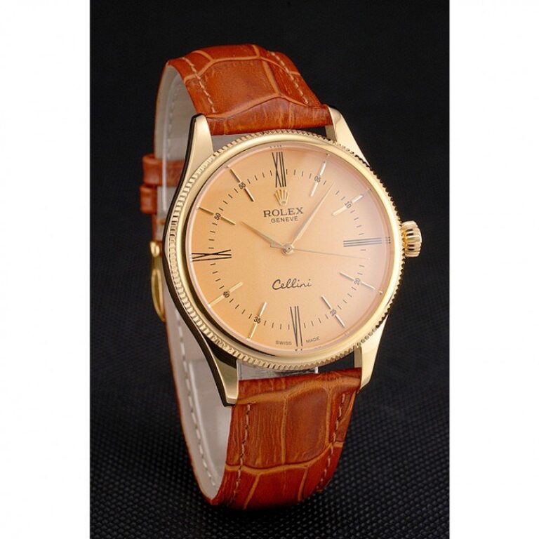 Superclone Rolex Cellini Gold Dial REP016798 Angle Detail