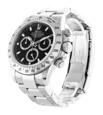 Superclone Rolex Daytona Black Dial 116520 Perspective View