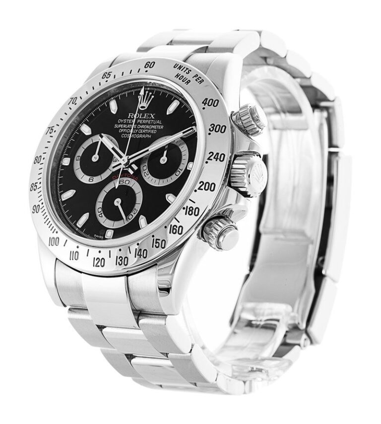 Superclone Rolex Daytona Black Dial 116520 Perspective View