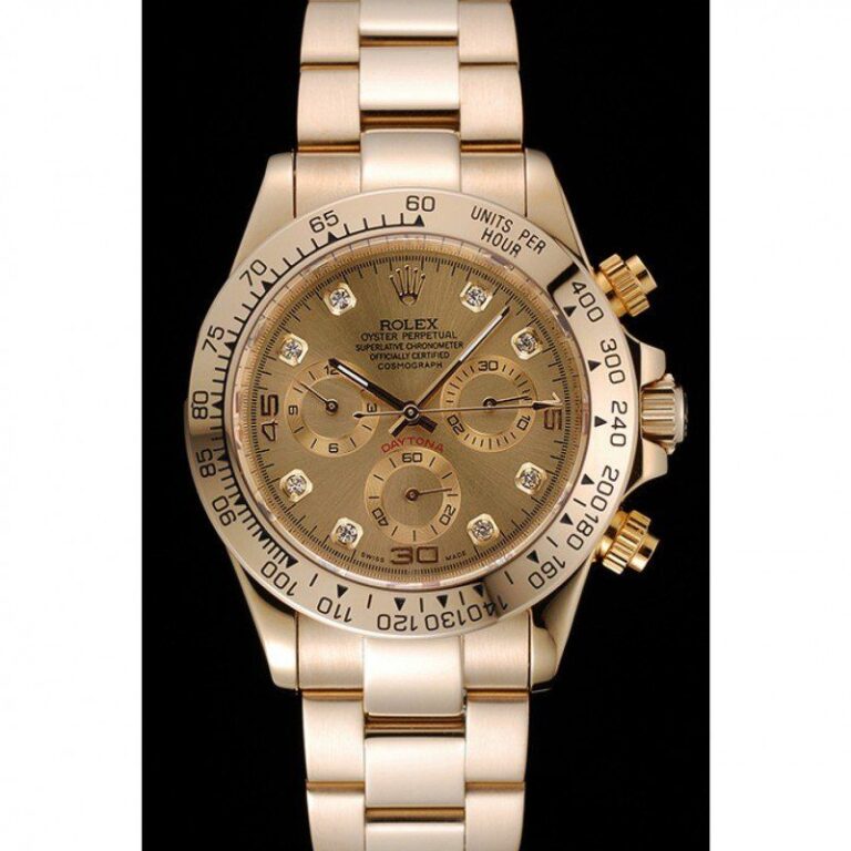 Replica Rolex Daytona Gold Dial 1454245 Perspective View