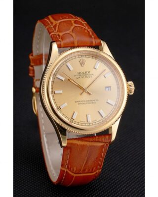 Superclone Rolex Datejust Gold Dial REP016818 Angle Detail