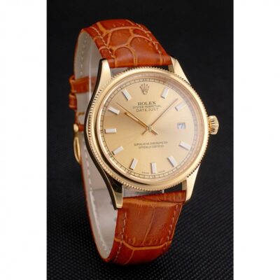 Superclone Rolex Datejust Gold Dial REP016818 Angle Detail