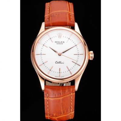 Superclone Rolex Cellini White Dial REP016801 Perspective View