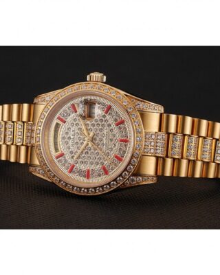 Superclone Rolex Day-Date Gold Dial 1453960 Angle Detail