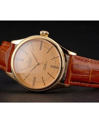 Superclone Rolex Cellini Gold Dial REP016798 Close-Up Focus