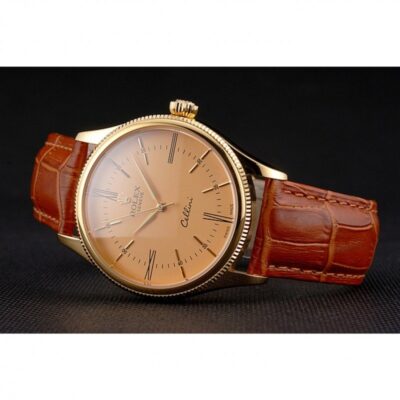 Superclone Rolex Cellini Gold Dial REP016798 Close-Up Focus