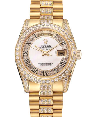 Swiss Fake Rolex Day-Date 37mm White Dial 1453958