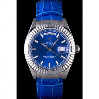 Superclone Rolex Day-Date Blue Dial 621490 Perspective View